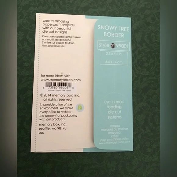 Memory Box Snowy Tree Border Die for cards and paper crafting - Picture 3 of 3